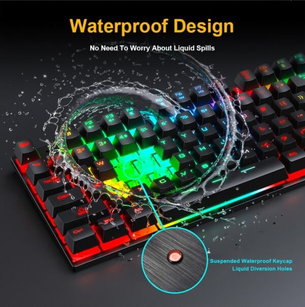 Teclado Gamer 104 Teclas USB rgb - Imagem 4