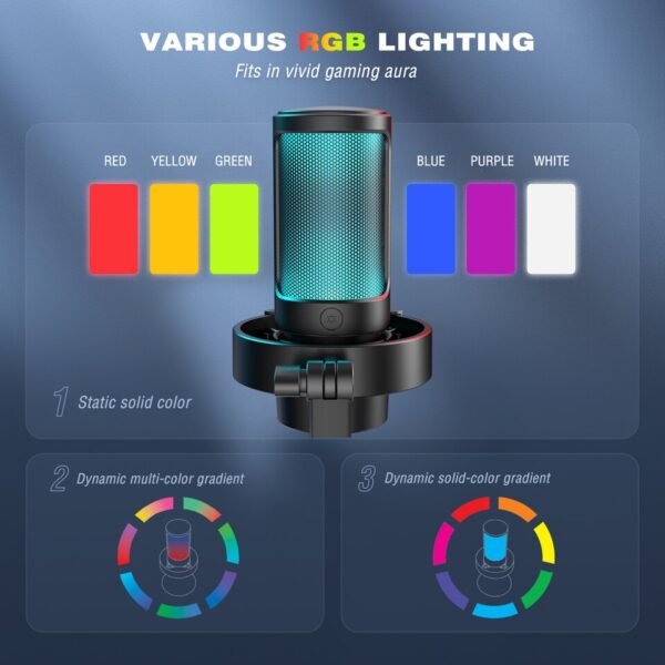 Microfone FIFINE USB RGB 3 Cores - Imagem 3